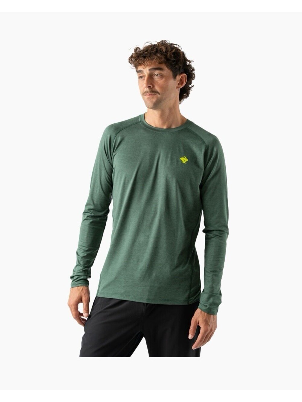 Rabbit EZ Tee Mens Lg Green Heather Short Sleeve Running Training Athletic Shirt